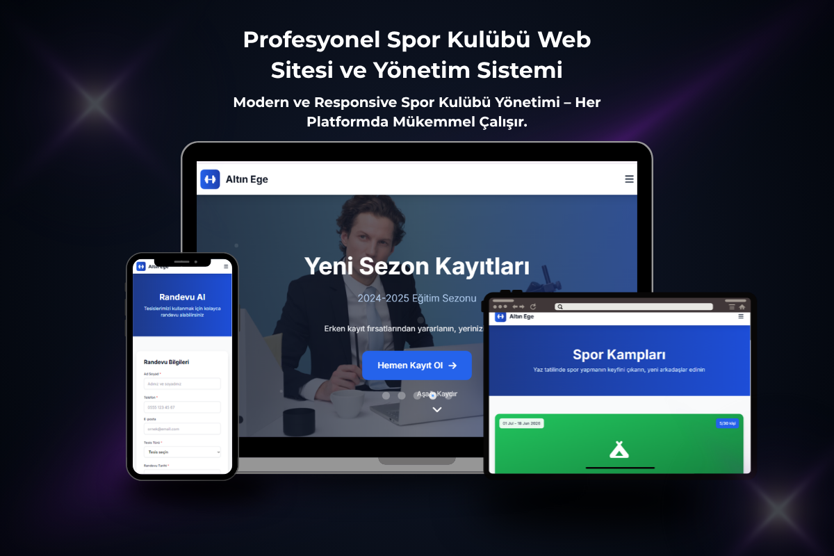 Altınege Spor Kulübü Web Sitesi ve Yönetim Paneli