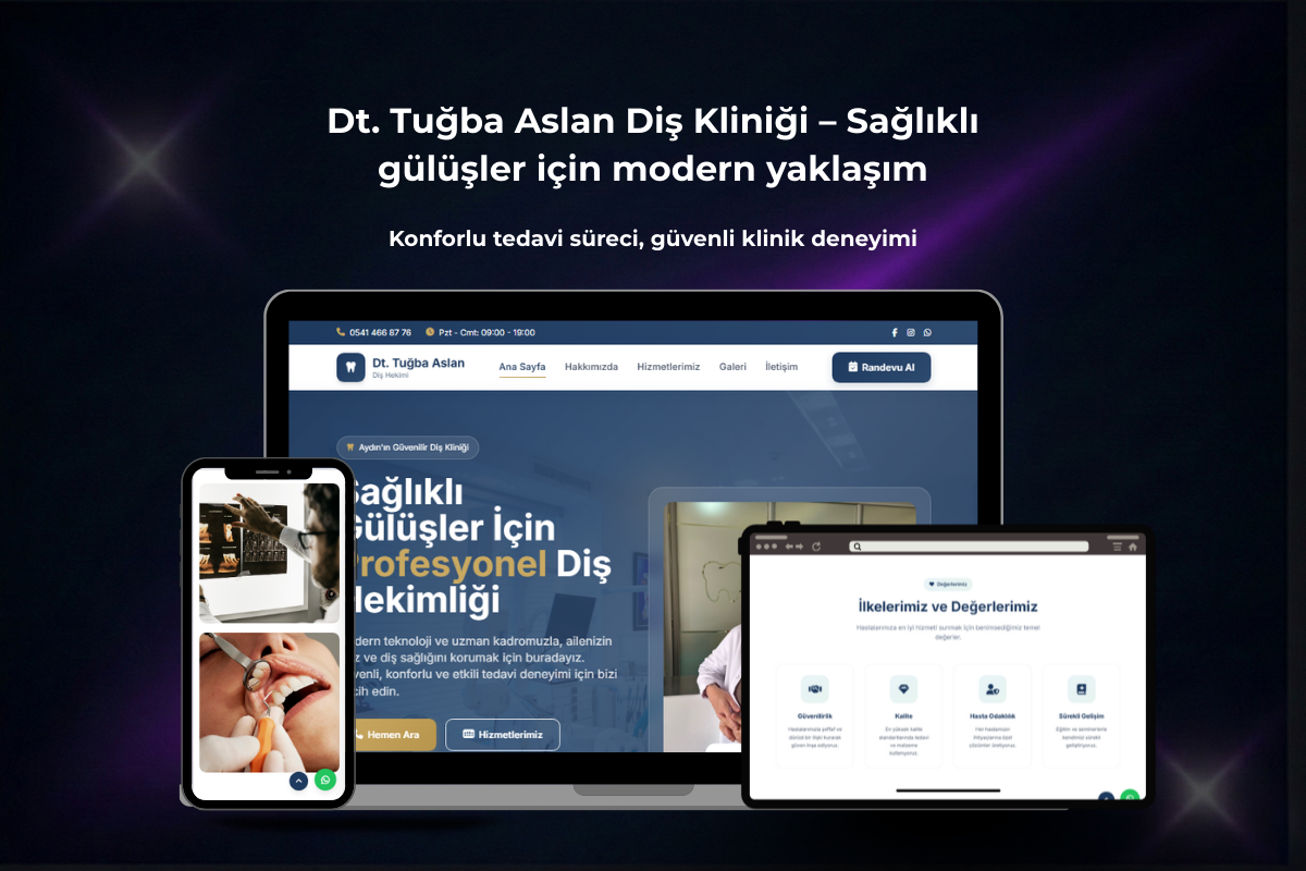 Dt. Tuğba Aslan – Diş Kliniği Web Sitesi