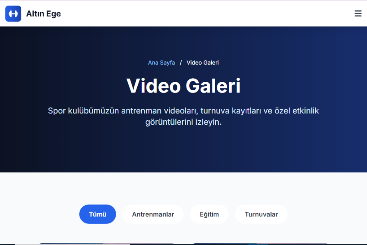 Altınege Spor Kulübü Web Sitesi ve Yönetim Paneli - Görsel 3