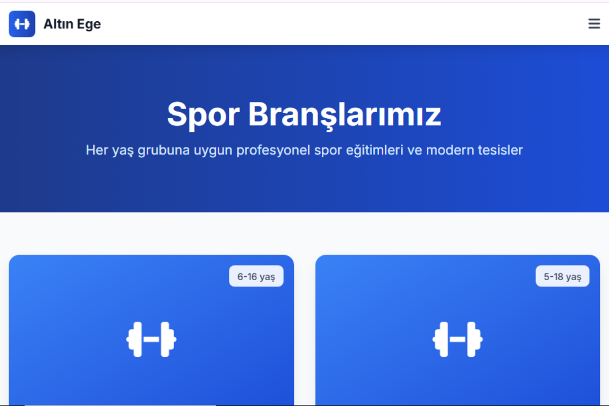 Altınege Spor Kulübü Web Sitesi ve Yönetim Paneli - Görsel 5