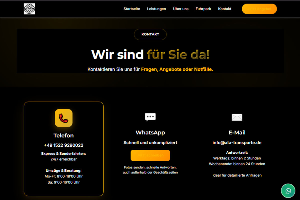 ATA Transporte – Almanca Lojistik Web Sitesi - Görsel 5