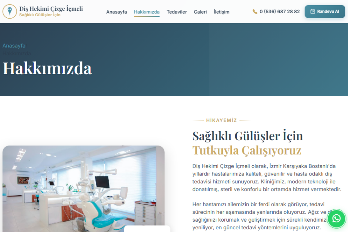Çizge İçmeli Diş Kliniği – Kurumsal Klinik Web Sitesi - Görsel 2