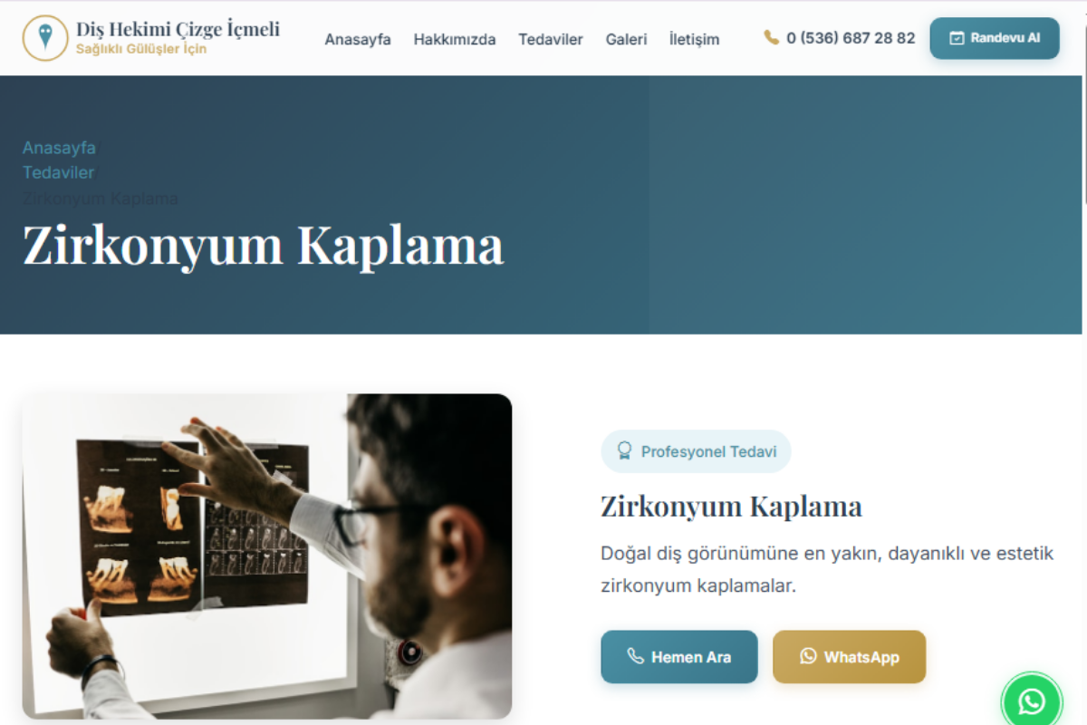 Çizge İçmeli Diş Kliniği – Kurumsal Klinik Web Sitesi - Görsel 5