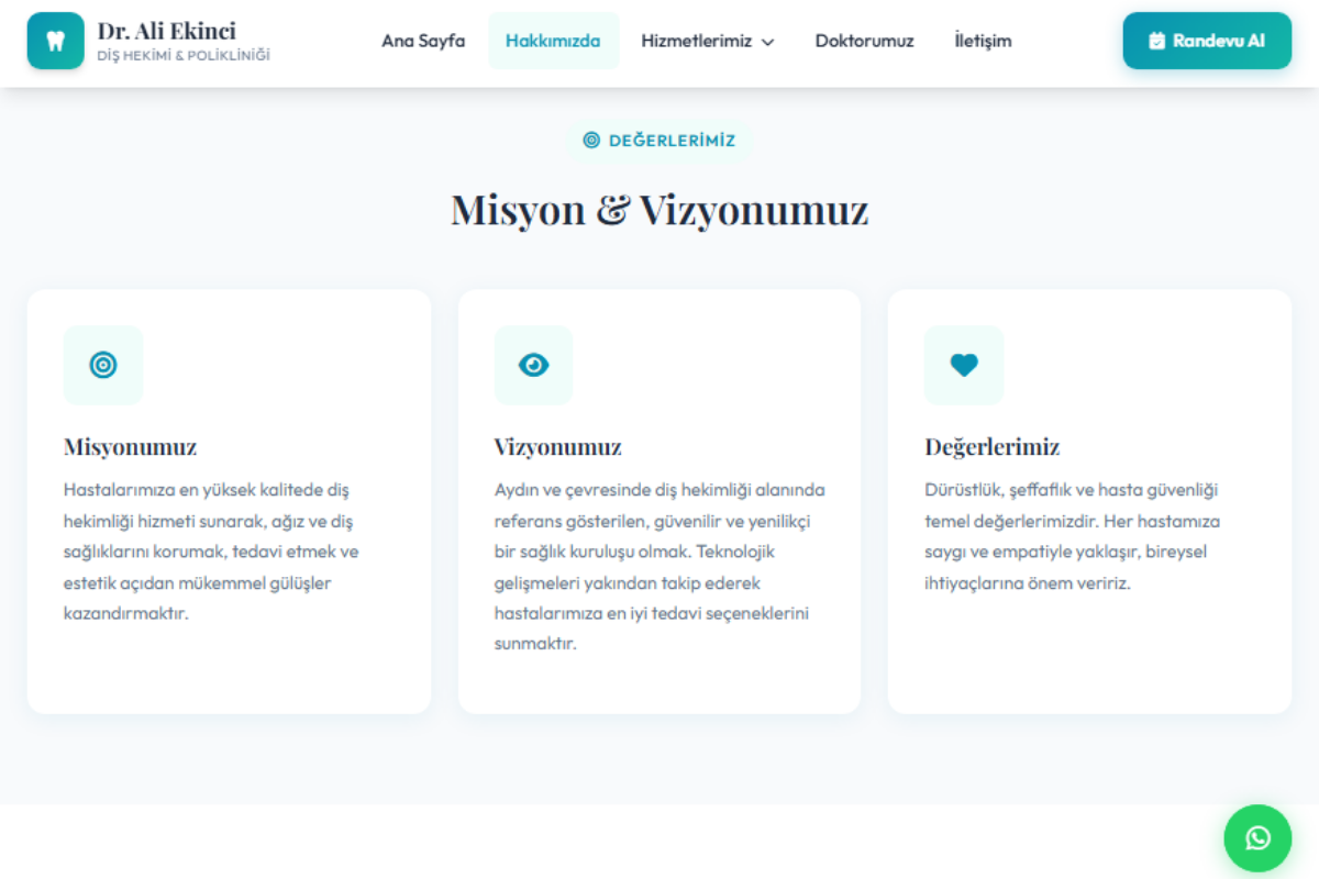 Dr. Ali Ekinci Diş Kliniği – Kurumsal Klinik Web Sitesi - Görsel 2