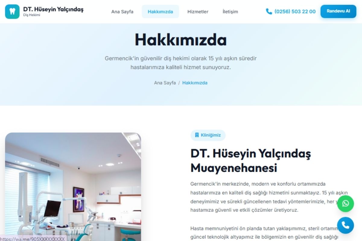 Dt. Hüseyin Yalçındaş – Kurumsal Diş Kliniği Web Sitesi - Görsel 3