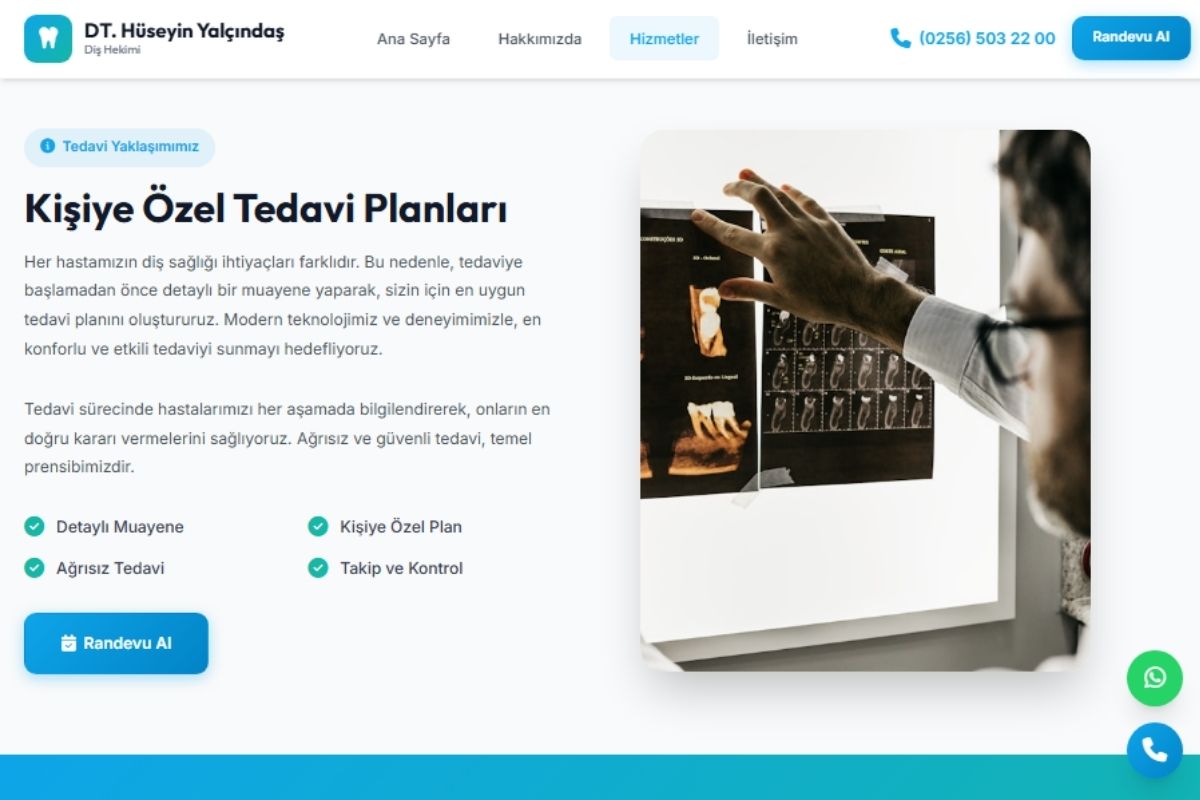Dt. Hüseyin Yalçındaş – Kurumsal Diş Kliniği Web Sitesi - Görsel 4