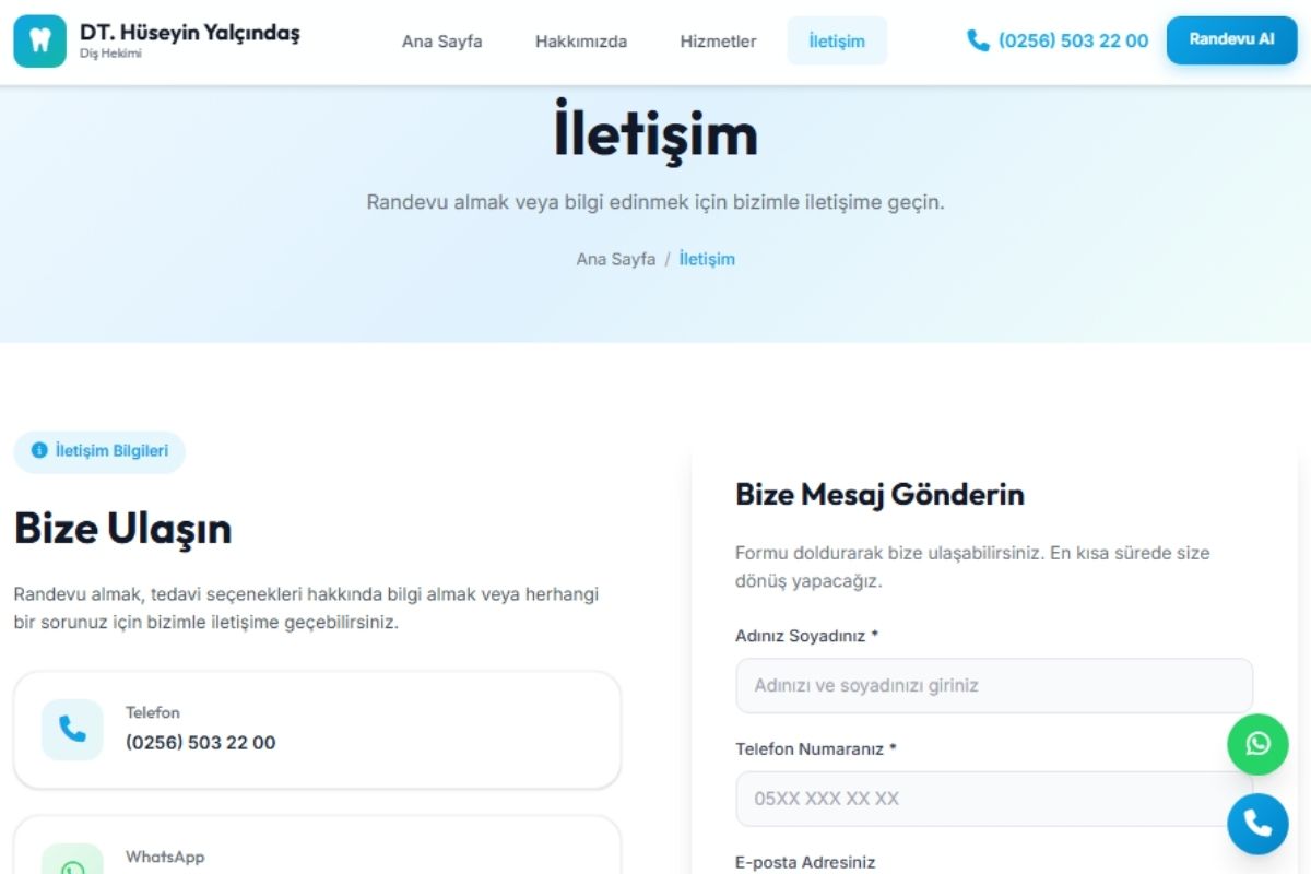 Dt. Hüseyin Yalçındaş – Kurumsal Diş Kliniği Web Sitesi - Görsel 5