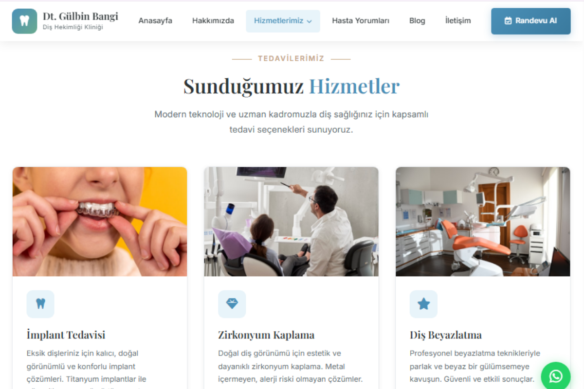 Gülbin Bangi Diş Kliniği – Kurumsal Klinik Web Sitesi - Görsel 2