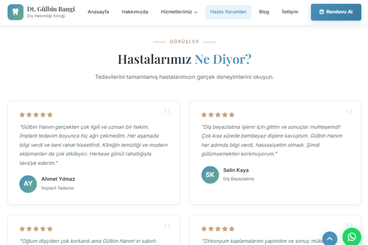 Gülbin Bangi Diş Kliniği – Kurumsal Klinik Web Sitesi - Görsel 3