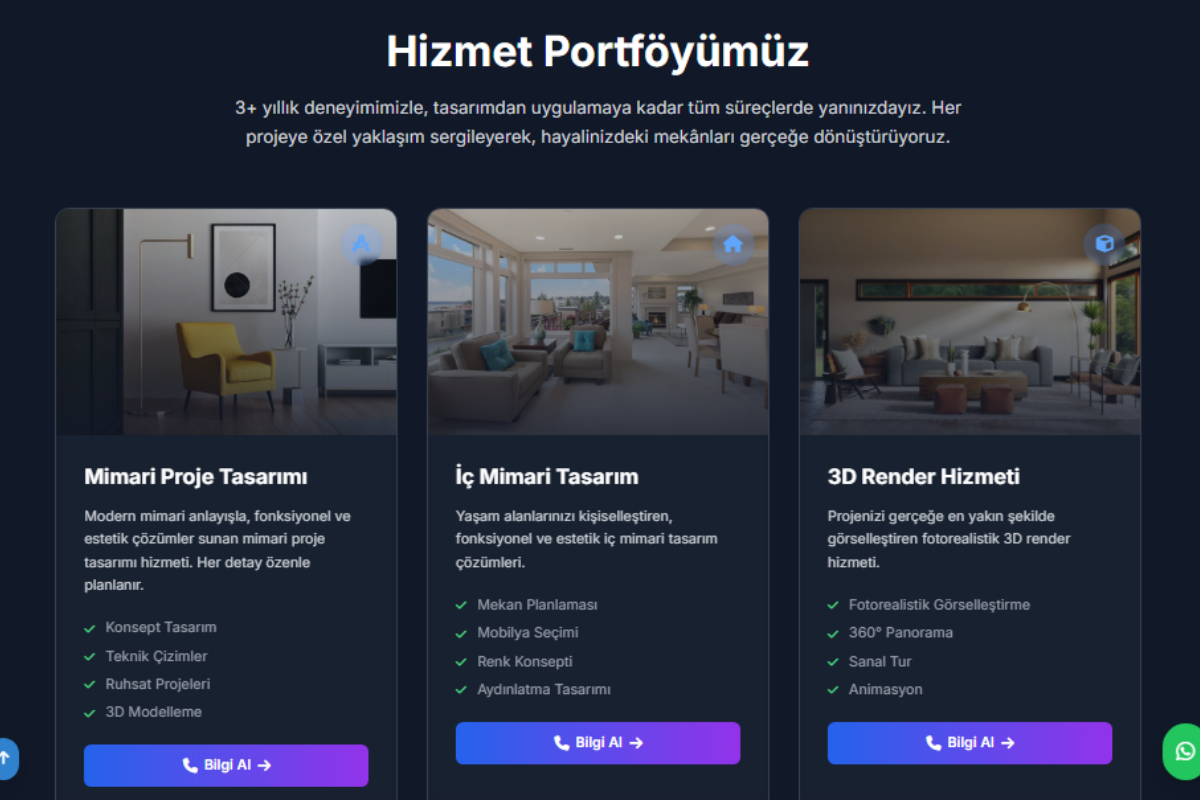 İç Mimarlık ve Çevre Tasarımı – Kurumsal Web Sitesi - Görsel 4