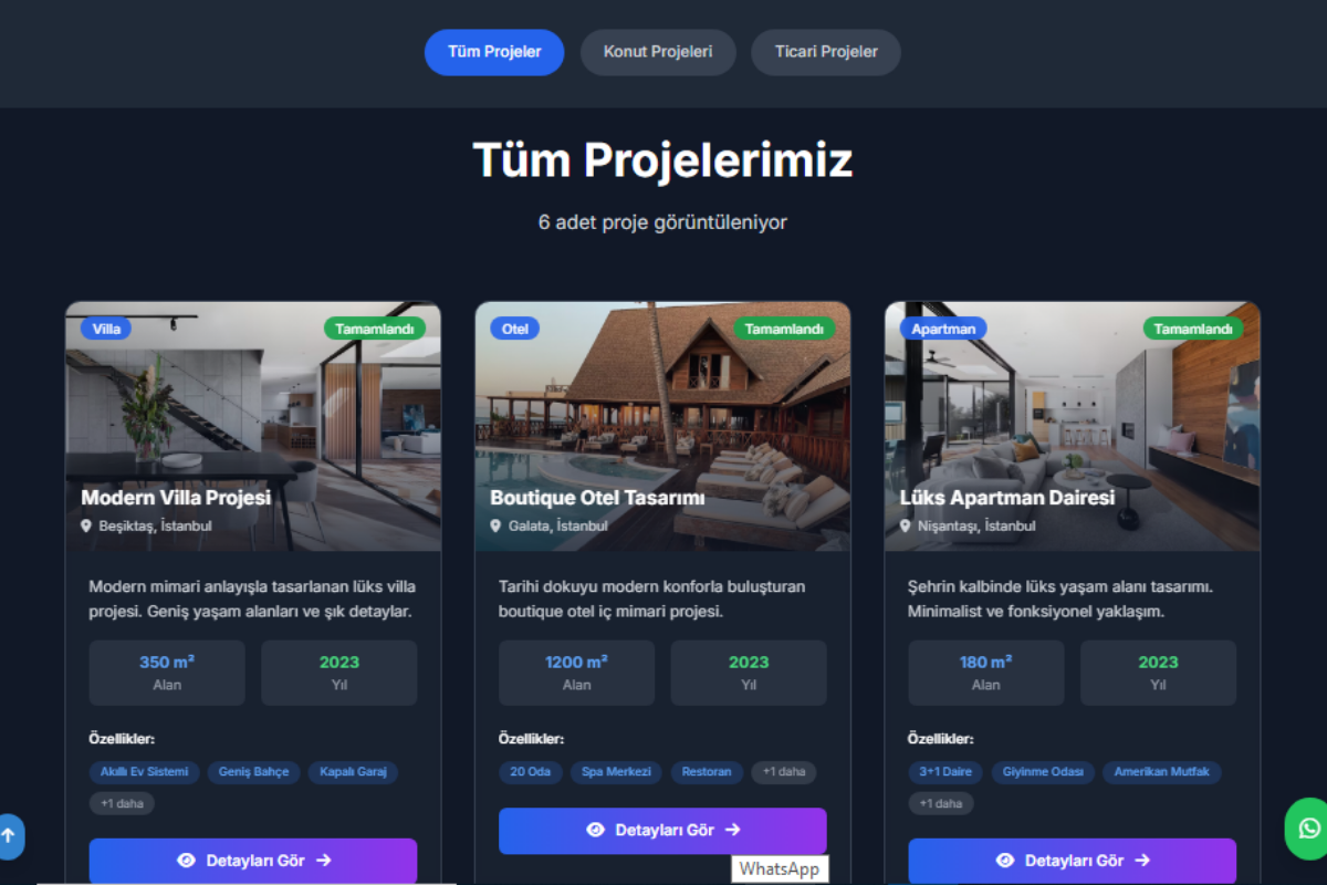 İç Mimarlık ve Çevre Tasarımı – Kurumsal Web Sitesi - Görsel 5