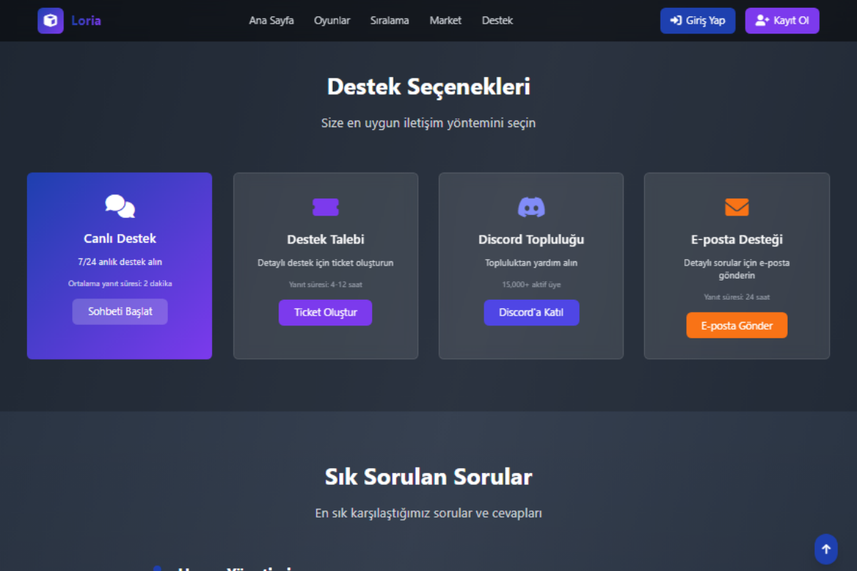 Loria – Oyun Topluluğu ve Market Platformu - Görsel 5