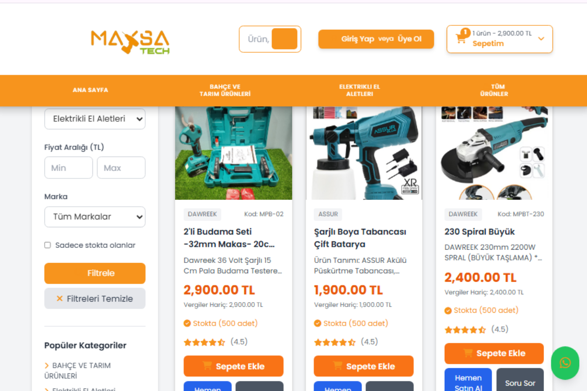 Maysa Hırdavat – Kurumsal E-Ticaret Platformu - Görsel 3