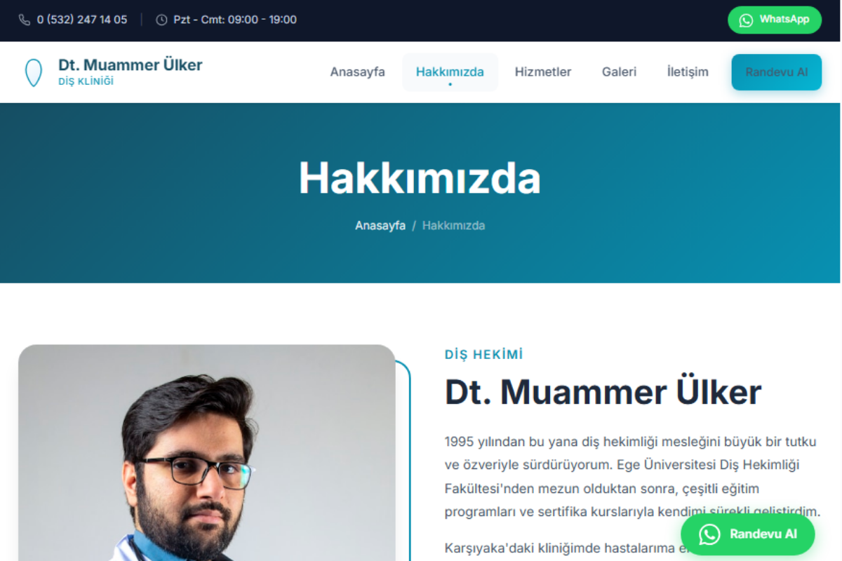 Muammer Ülker Diş Kliniği – Kurumsal Klinik Web Sitesi - Görsel 3