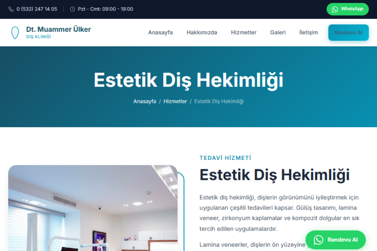 Muammer Ülker Diş Kliniği – Kurumsal Klinik Web Sitesi - Görsel 5