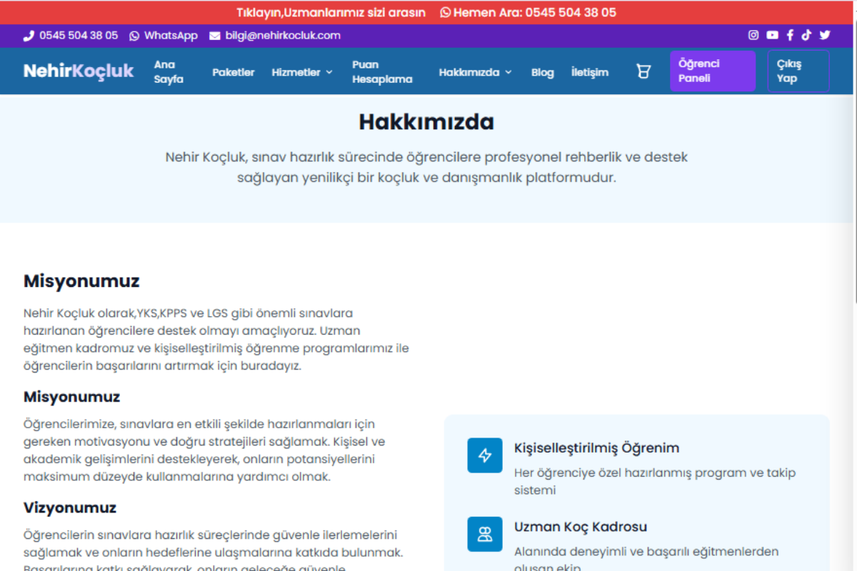 Nehir Koçluk – Dijital Sınav Koçluğu ve Eğitim Platformu - Görsel 5
