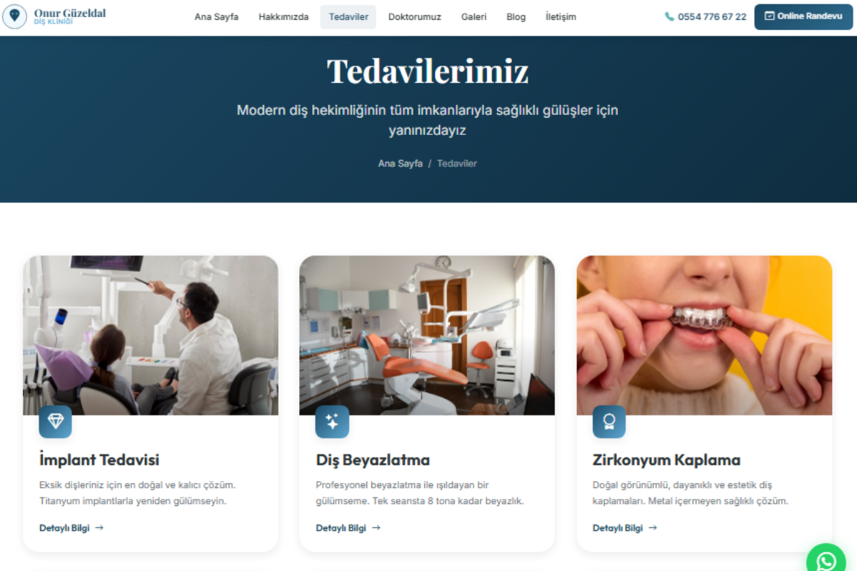 Onur Güzeldal Diş Kliniği – Kurumsal Klinik Web Sitesi - Görsel 3