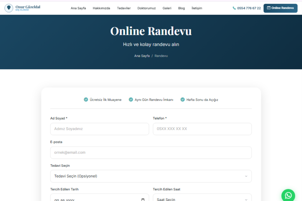 Onur Güzeldal Diş Kliniği – Kurumsal Klinik Web Sitesi - Görsel 4
