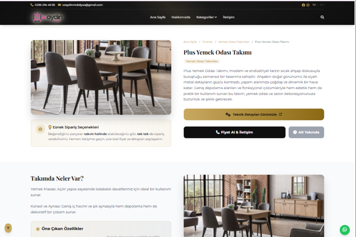 Özaydın Mobilya – Kurumsal Web Sitesi - Görsel 5