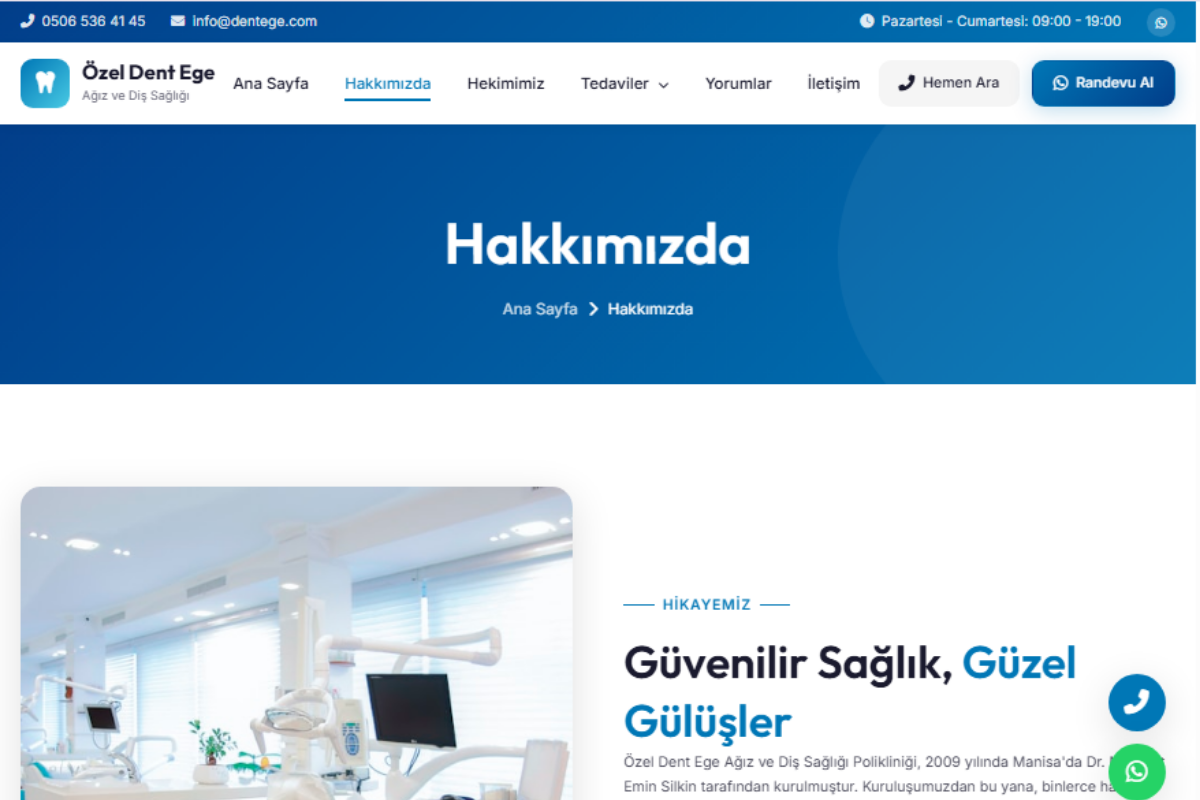 Özel Dent Ege Ağız ve Diş Sağlığı Polikliniği – Kurumsal Web Sitesi - Görsel 2