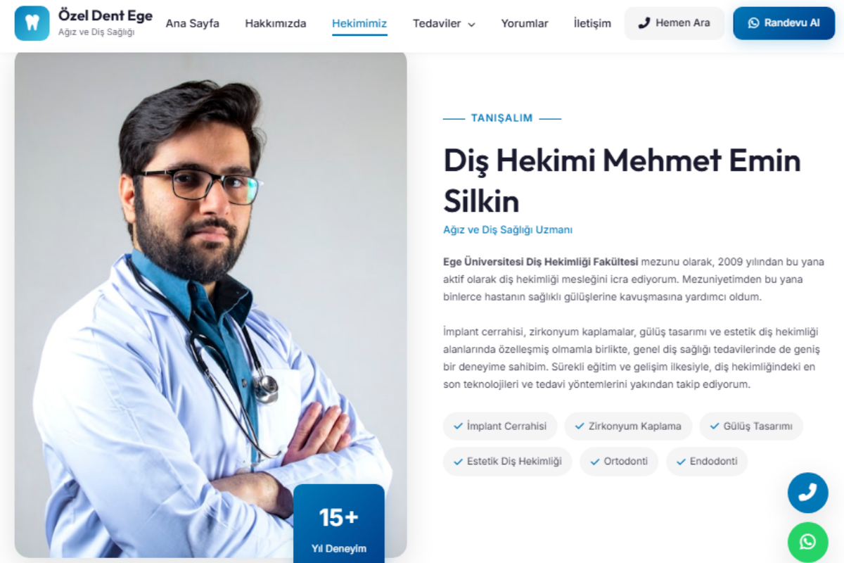 Özel Dent Ege Ağız ve Diş Sağlığı Polikliniği – Kurumsal Web Sitesi - Görsel 3