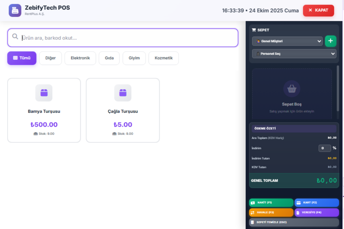 ZebifyTech POS – Satış ve Stok Takip Sistemi - Görsel 2