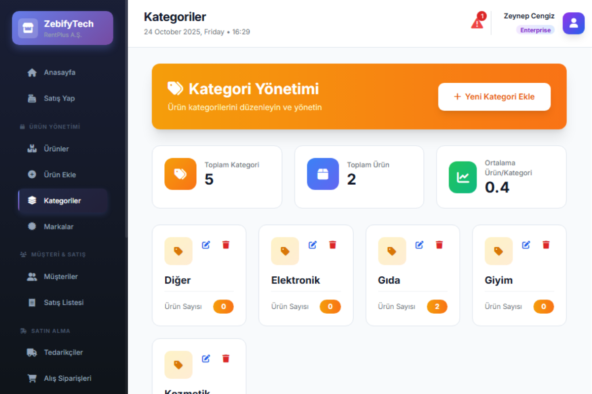 ZebifyTech POS – Satış ve Stok Takip Sistemi - Görsel 3