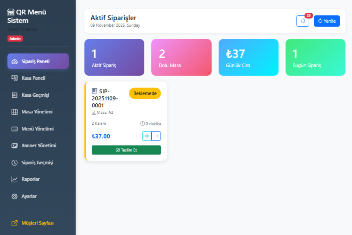 QR Menü – Dijital Restoran Yönetim Sistemi - Görsel 3