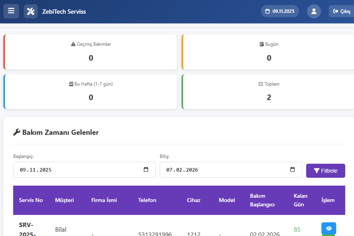 Teknik Servis Yönetim Sistemi - Görsel 5