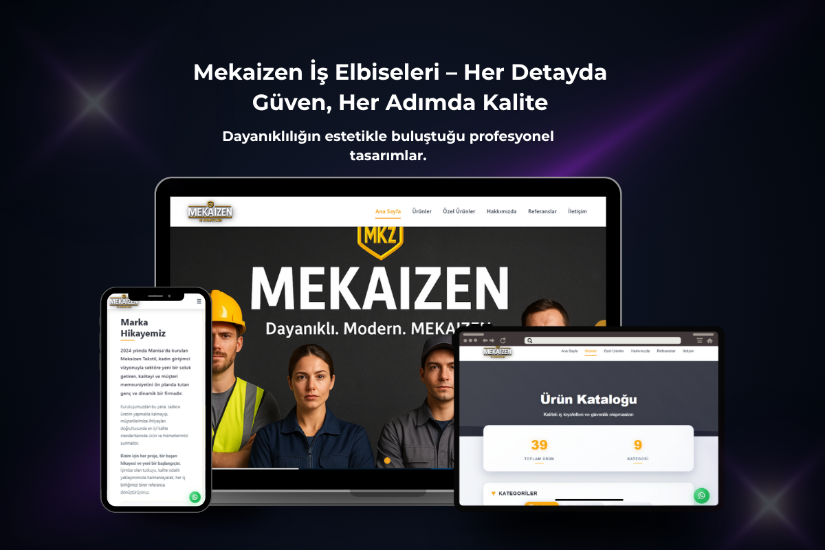 Mekaizen İş Elbiseleri – Kurumsal Web Sitesi