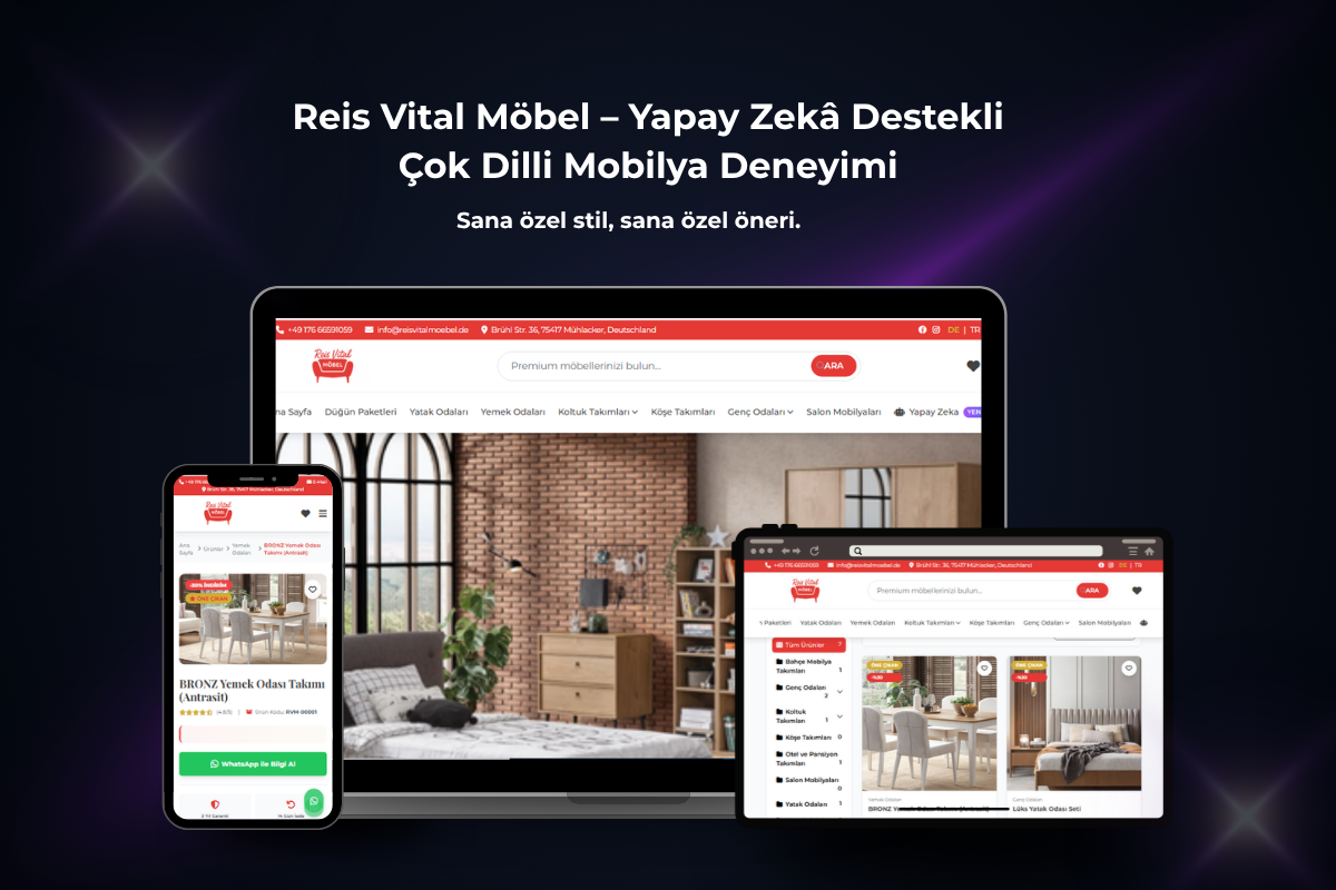 Reis Vital Möbel – Almanya Pazarına Özel Çok Dilli Mobilya Web Sitesi