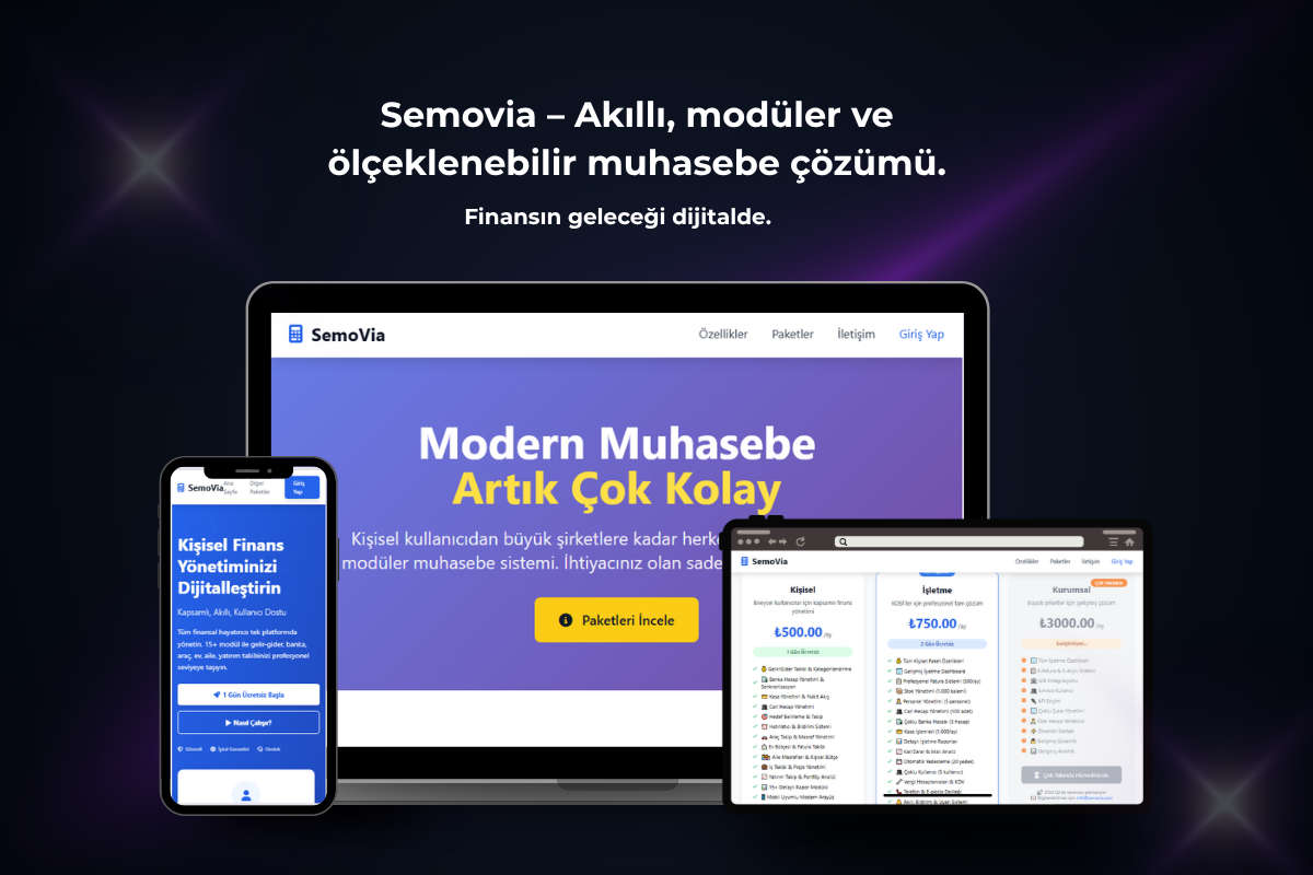 Semovia – Akıllı Muhasebe ve Finans Yönetim Platformu